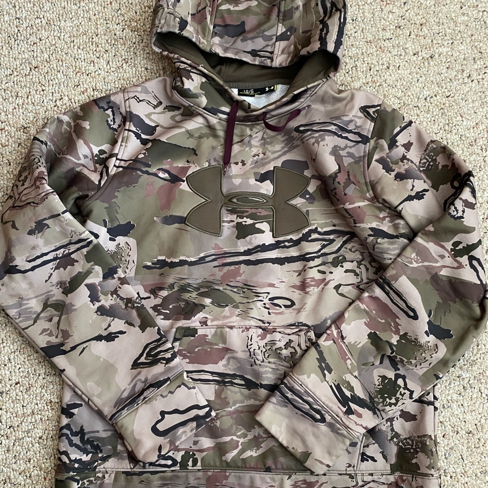 Under Armour Green and Brown Camo Hoodie UA